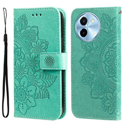 เคสโทรศัพท์หนังลายนูนดอกไม้ 7 กลีบ, For vivo S20 Pro, For vivo Y19s, For vivo X200, For vivo X200 Pro mini, For vivo X200 Pro, For vivo V40 Lite 4G / 5G IDN, For vivo Y300 Pro, For vivo Y28 4G Global, For vivo Y38 5G / T3x 5G Global