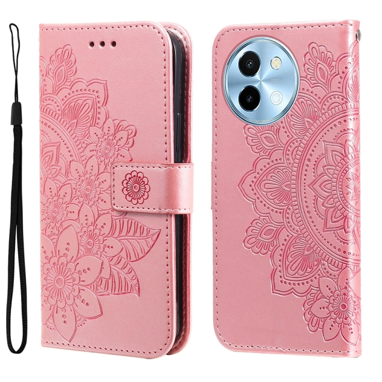 เคสโทรศัพท์หนังลายนูนดอกไม้ 7 กลีบ, For vivo S20 Pro, For vivo Y19s, For vivo X200, For vivo X200 Pro mini, For vivo X200 Pro, For vivo V40 Lite 4G / 5G IDN, For vivo Y300 Pro, For vivo Y28 4G Global, For vivo Y38 5G / T3x 5G Global