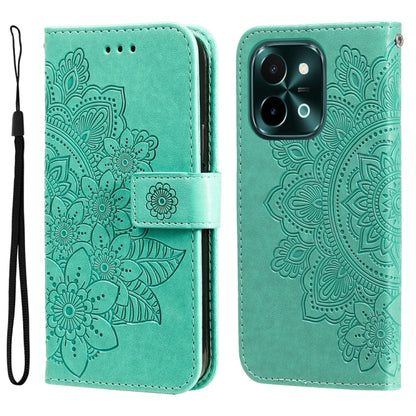 เคสโทรศัพท์หนังลายนูนดอกไม้ 7 กลีบ, For vivo S20 Pro, For vivo Y19s, For vivo X200, For vivo X200 Pro mini, For vivo X200 Pro, For vivo V40 Lite 4G / 5G IDN, For vivo Y300 Pro, For vivo Y28 4G Global, For vivo Y38 5G / T3x 5G Global
