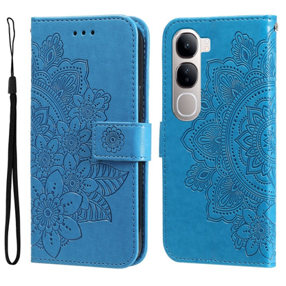 เคสโทรศัพท์หนังลายนูนดอกไม้ 7 กลีบ, For vivo S20 Pro, For vivo Y19s, For vivo X200, For vivo X200 Pro mini, For vivo X200 Pro, For vivo V40 Lite 4G / 5G IDN, For vivo Y300 Pro, For vivo Y28 4G Global, For vivo Y38 5G / T3x 5G Global