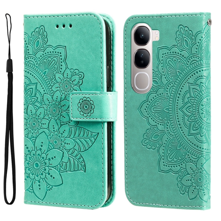เคสโทรศัพท์หนังลายนูนดอกไม้ 7 กลีบ, For vivo S20 Pro, For vivo Y19s, For vivo X200, For vivo X200 Pro mini, For vivo X200 Pro, For vivo V40 Lite 4G / 5G IDN, For vivo Y300 Pro, For vivo Y28 4G Global, For vivo Y38 5G / T3x 5G Global