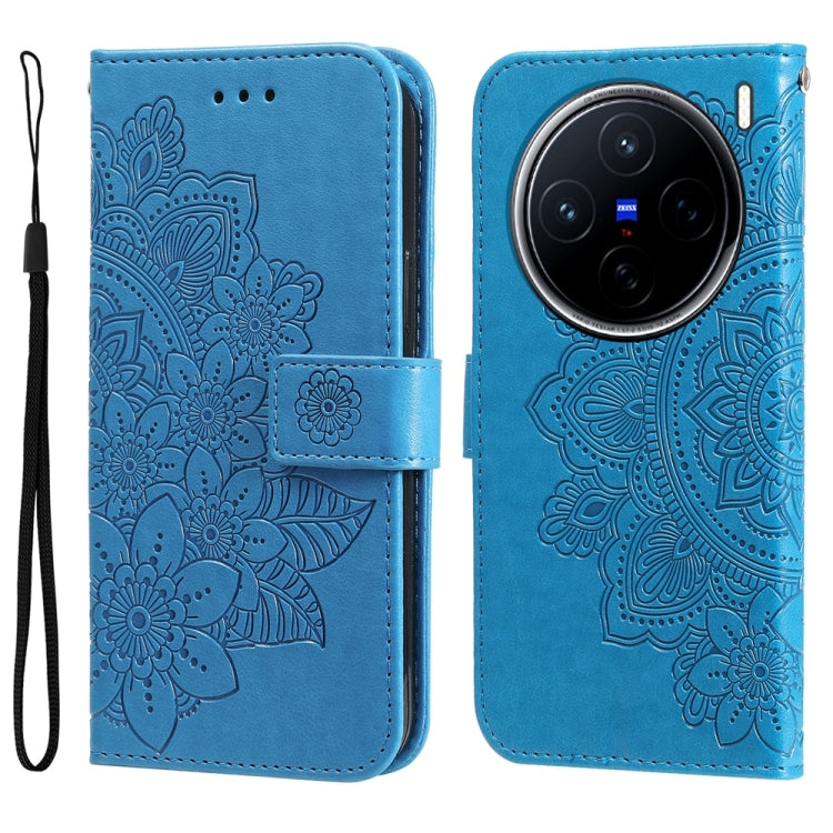 เคสโทรศัพท์หนังลายนูนดอกไม้ 7 กลีบ, For vivo S20 Pro, For vivo Y19s, For vivo X200, For vivo X200 Pro mini, For vivo X200 Pro, For vivo V40 Lite 4G / 5G IDN, For vivo Y300 Pro, For vivo Y28 4G Global, For vivo Y38 5G / T3x 5G Global