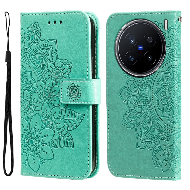 เคสโทรศัพท์หนังลายนูนดอกไม้ 7 กลีบ, For vivo S20 Pro, For vivo Y19s, For vivo X200, For vivo X200 Pro mini, For vivo X200 Pro, For vivo V40 Lite 4G / 5G IDN, For vivo Y300 Pro, For vivo Y28 4G Global, For vivo Y38 5G / T3x 5G Global