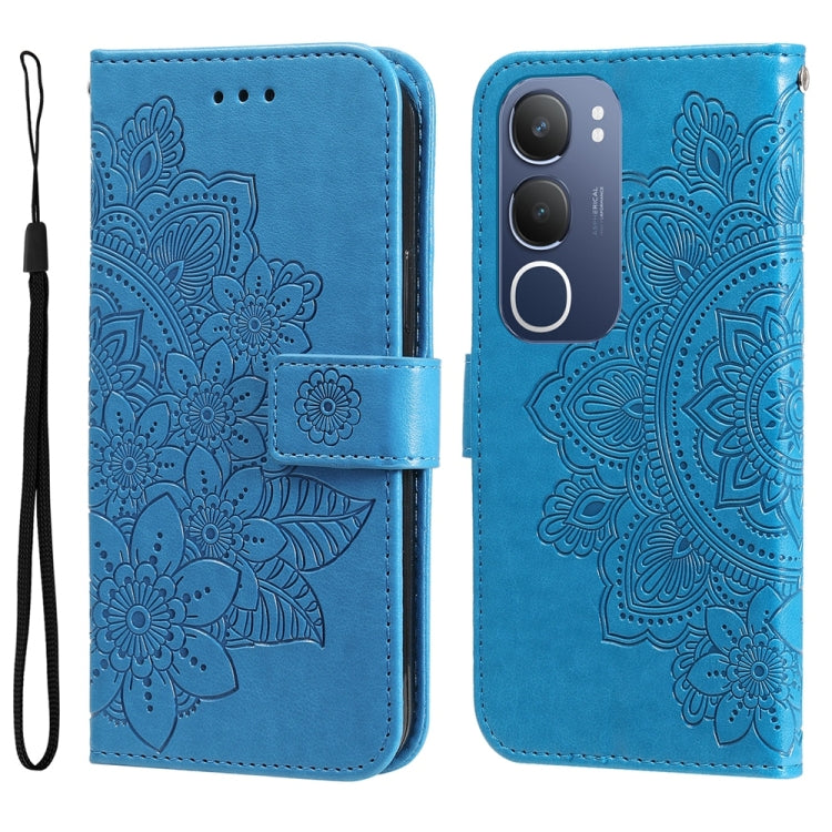 เคสโทรศัพท์หนังลายนูนดอกไม้ 7 กลีบ, For vivo S20 Pro, For vivo Y19s, For vivo X200, For vivo X200 Pro mini, For vivo X200 Pro, For vivo V40 Lite 4G / 5G IDN, For vivo Y300 Pro, For vivo Y28 4G Global, For vivo Y38 5G / T3x 5G Global