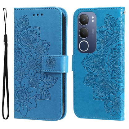 เคสโทรศัพท์หนังลายนูนดอกไม้ 7 กลีบ, For vivo S20 Pro, For vivo Y19s, For vivo X200, For vivo X200 Pro mini, For vivo X200 Pro, For vivo V40 Lite 4G / 5G IDN, For vivo Y300 Pro, For vivo Y28 4G Global, For vivo Y38 5G / T3x 5G Global