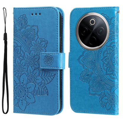 เคสโทรศัพท์หนังลายนูนดอกไม้ 7 กลีบ, For vivo S20 Pro, For vivo Y19s, For vivo X200, For vivo X200 Pro mini, For vivo X200 Pro, For vivo V40 Lite 4G / 5G IDN, For vivo Y300 Pro, For vivo Y28 4G Global, For vivo Y38 5G / T3x 5G Global