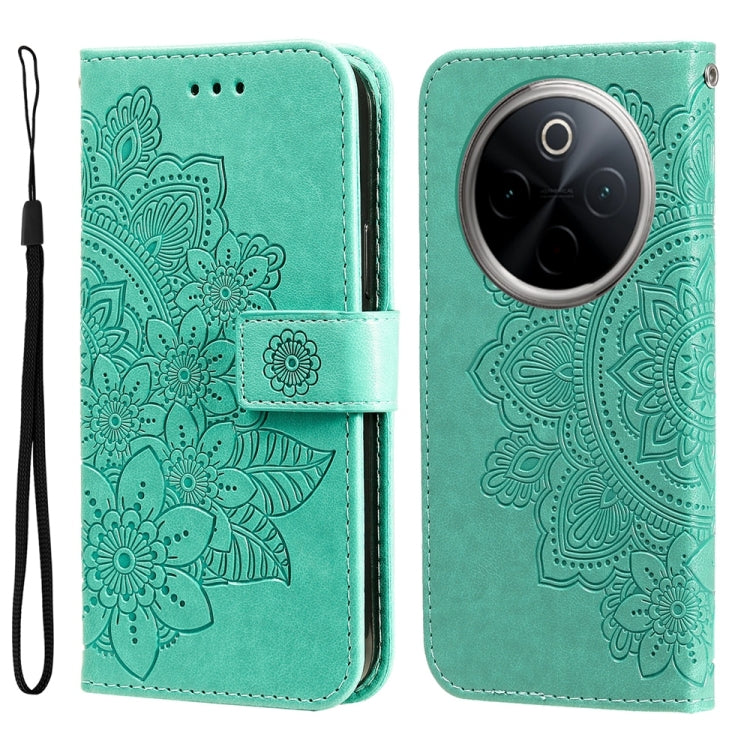 เคสโทรศัพท์หนังลายนูนดอกไม้ 7 กลีบ, For vivo S20 Pro, For vivo Y19s, For vivo X200, For vivo X200 Pro mini, For vivo X200 Pro, For vivo V40 Lite 4G / 5G IDN, For vivo Y300 Pro, For vivo Y28 4G Global, For vivo Y38 5G / T3x 5G Global
