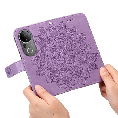 เคสโทรศัพท์หนังลายนูนดอกไม้ 7 กลีบ, For vivo S20 Pro, For vivo Y19s, For vivo X200, For vivo X200 Pro mini, For vivo X200 Pro, For vivo V40 Lite 4G / 5G IDN, For vivo Y300 Pro, For vivo Y28 4G Global, For vivo Y38 5G / T3x 5G Global