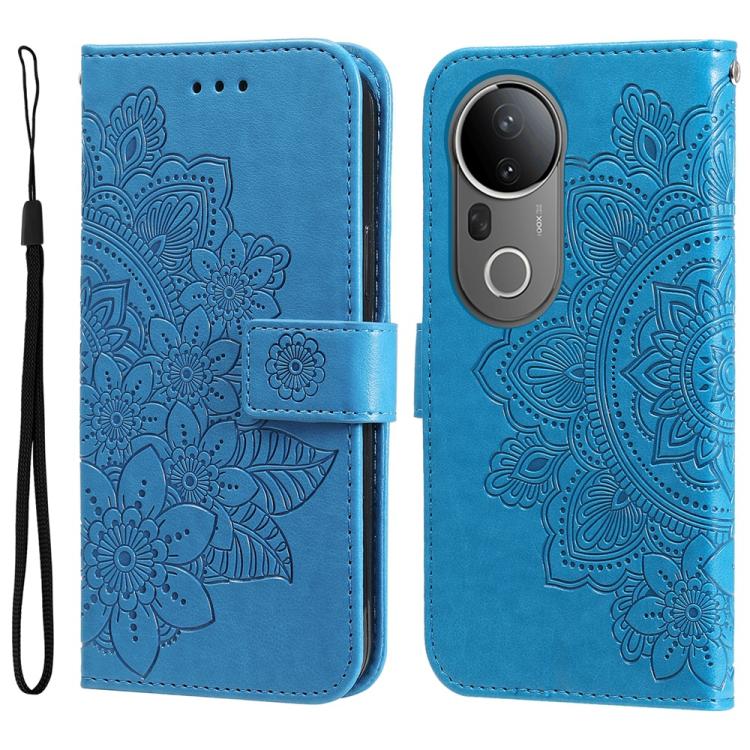 เคสโทรศัพท์หนังลายนูนดอกไม้ 7 กลีบ, For vivo S20 Pro, For vivo Y19s, For vivo X200, For vivo X200 Pro mini, For vivo X200 Pro, For vivo V40 Lite 4G / 5G IDN, For vivo Y300 Pro, For vivo Y28 4G Global, For vivo Y38 5G / T3x 5G Global