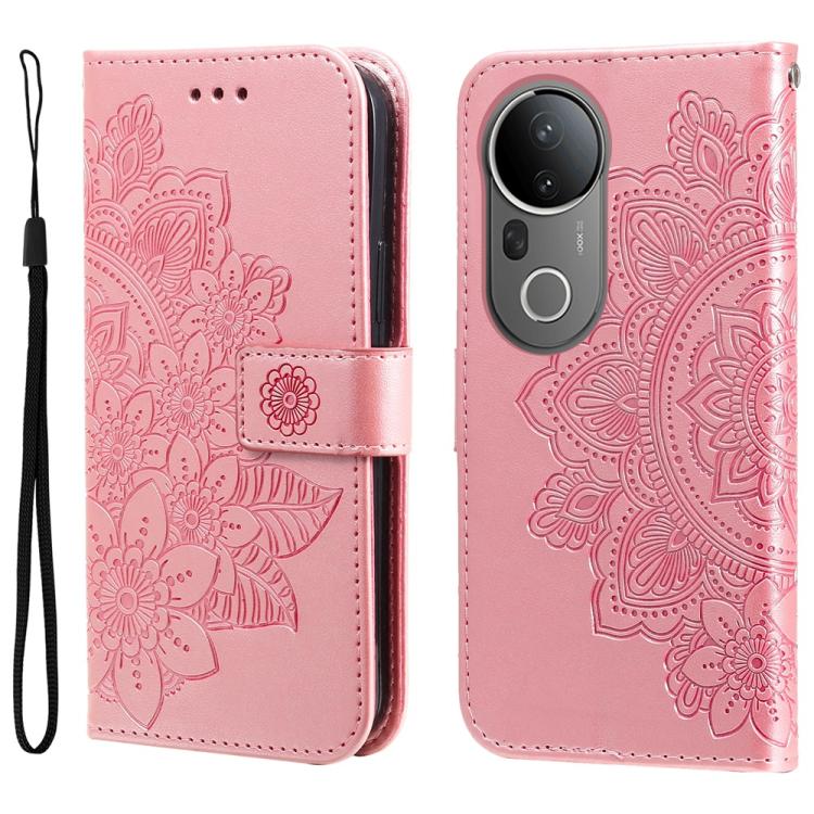 เคสโทรศัพท์หนังลายนูนดอกไม้ 7 กลีบ, For vivo S20 Pro, For vivo Y19s, For vivo X200, For vivo X200 Pro mini, For vivo X200 Pro, For vivo V40 Lite 4G / 5G IDN, For vivo Y300 Pro, For vivo Y28 4G Global, For vivo Y38 5G / T3x 5G Global