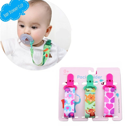 3 ชิ้น/เซ็ต Baby Teething ของเล่นหนา Pacifier Chain, การจัดส่งสีแบบสุ่ม