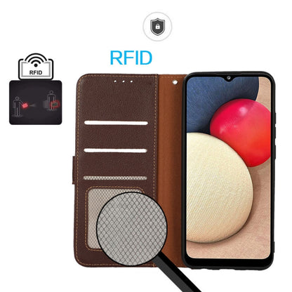 KHAZNEH เคสโทรศัพท์ RFID หนังลายลิ้นจี่, For OnePlus 12, For OnePlus Ace 2 Pro, For OnePlus Nord 3 / Ace 2V