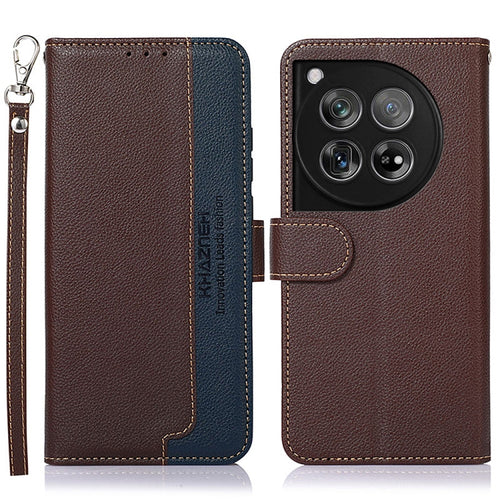 KHAZNEH เคสโทรศัพท์ RFID หนังลายลิ้นจี่, For OnePlus 12, For OnePlus Ace 2 Pro, For OnePlus Nord 3 / Ace 2V