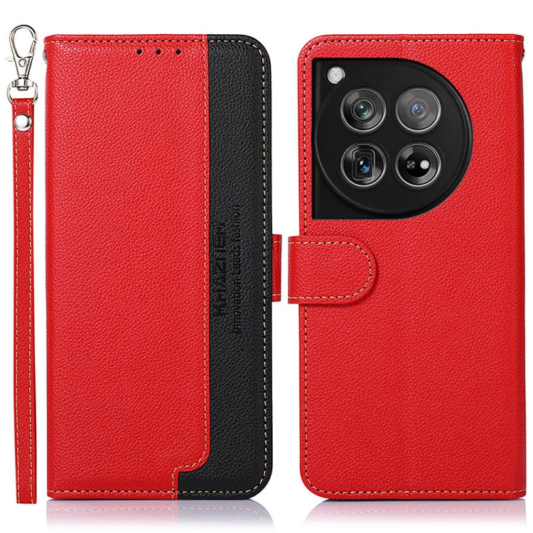 KHAZNEH เคสโทรศัพท์ RFID หนังลายลิ้นจี่, For OnePlus 12, For OnePlus Ace 2 Pro, For OnePlus Nord 3 / Ace 2V