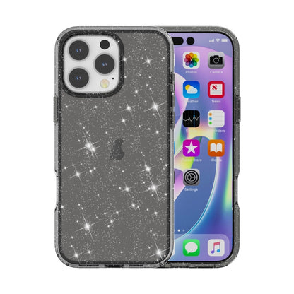 เคสโทรศัพท์ผงกลิตเตอร์เทอร์มิเนเตอร์กันกระแทก, For iPhone 17e / 16e, For iPhone 16 Pro Max, For iPhone 16 Pro, For iPhone 16 Plus, For iPhone 16, For iPhone 15 Pro Max, For iPhone 15 Pro, For iPhone 15 Plus, For iPhone 15