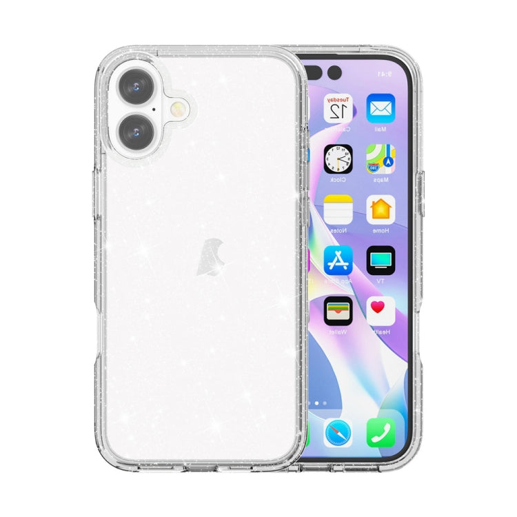 เคสโทรศัพท์ผงกลิตเตอร์เทอร์มิเนเตอร์กันกระแทก, For iPhone 17e / 16e, For iPhone 16 Pro Max, For iPhone 16 Pro, For iPhone 16 Plus, For iPhone 16, For iPhone 15 Pro Max, For iPhone 15 Pro, For iPhone 15 Plus, For iPhone 15