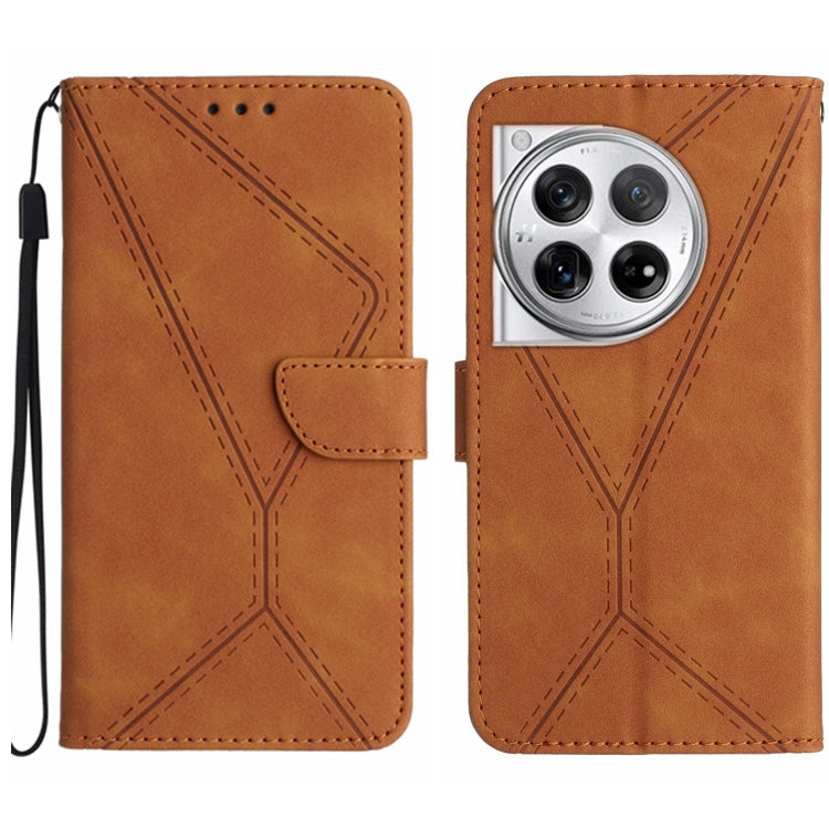 เย็บเคสโทรศัพท์หนังนูน, For OnePlus Nord 4 5G, For OnePlus Nord CE4, For OnePlus 12R 5G Global, For OnePlus 12 5G Global