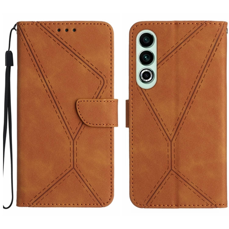 เย็บเคสโทรศัพท์หนังนูน, For OnePlus Nord 4 5G, For OnePlus Nord CE4, For OnePlus 12R 5G Global, For OnePlus 12 5G Global