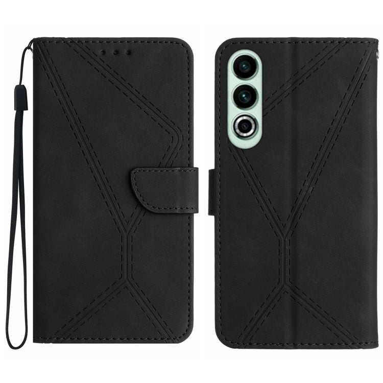 เย็บเคสโทรศัพท์หนังนูน, For OnePlus Nord 4 5G, For OnePlus Nord CE4, For OnePlus 12R 5G Global, For OnePlus 12 5G Global