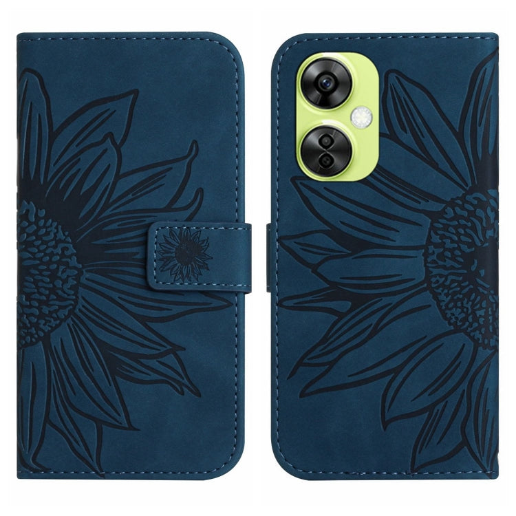 ซองโทรศัพท์หนังลายนูน Skin Feel Sun Flower พร้อมเชือกเส้นเล็ก, For OnePlus Nord CE4, For OnePlus 12R 5G Global, For OnePlus 12 5G Global, For OnePlus Nord CE 3 Lite