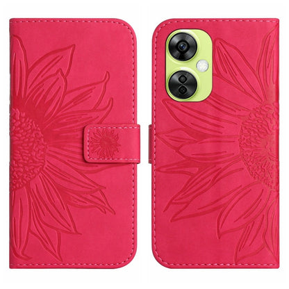 ซองโทรศัพท์หนังลายนูน Skin Feel Sun Flower พร้อมเชือกเส้นเล็ก, For OnePlus Nord CE4, For OnePlus 12R 5G Global, For OnePlus 12 5G Global, For OnePlus Nord CE 3 Lite