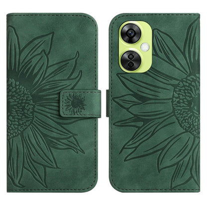 ซองโทรศัพท์หนังลายนูน Skin Feel Sun Flower พร้อมเชือกเส้นเล็ก, For OnePlus Nord CE4, For OnePlus 12R 5G Global, For OnePlus 12 5G Global, For OnePlus Nord CE 3 Lite