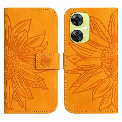 ซองโทรศัพท์หนังลายนูน Skin Feel Sun Flower พร้อมเชือกเส้นเล็ก, For OnePlus Nord CE4, For OnePlus 12R 5G Global, For OnePlus 12 5G Global, For OnePlus Nord CE 3 Lite
