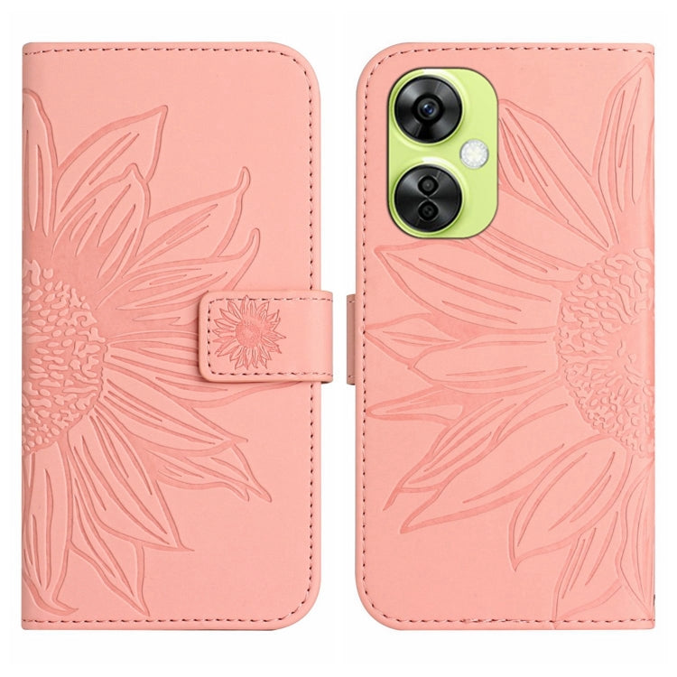 ซองโทรศัพท์หนังลายนูน Skin Feel Sun Flower พร้อมเชือกเส้นเล็ก, For OnePlus Nord CE4, For OnePlus 12R 5G Global, For OnePlus 12 5G Global, For OnePlus Nord CE 3 Lite