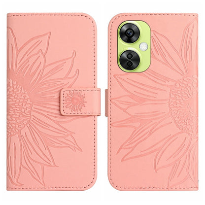 ซองโทรศัพท์หนังลายนูน Skin Feel Sun Flower พร้อมเชือกเส้นเล็ก, For OnePlus Nord CE4, For OnePlus 12R 5G Global, For OnePlus 12 5G Global, For OnePlus Nord CE 3 Lite