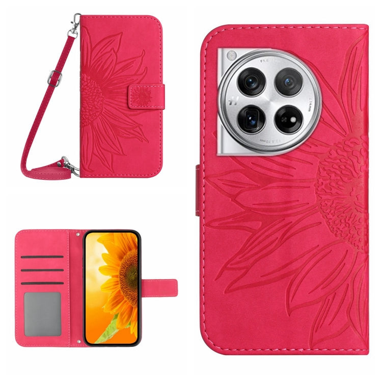 ซองโทรศัพท์หนังลายนูน Skin Feel Sun Flower พร้อมเชือกเส้นเล็ก, For OnePlus Nord CE4, For OnePlus 12R 5G Global, For OnePlus 12 5G Global, For OnePlus Nord CE 3 Lite