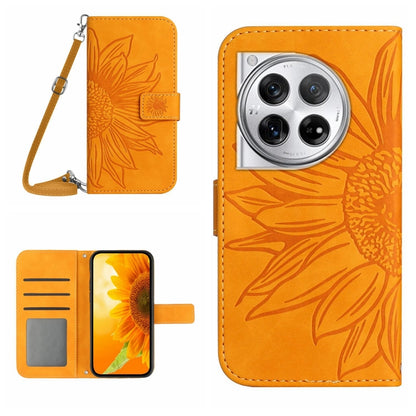 ซองโทรศัพท์หนังลายนูน Skin Feel Sun Flower พร้อมเชือกเส้นเล็ก, For OnePlus Nord CE4, For OnePlus 12R 5G Global, For OnePlus 12 5G Global, For OnePlus Nord CE 3 Lite