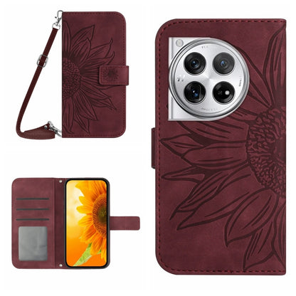 ซองโทรศัพท์หนังลายนูน Skin Feel Sun Flower พร้อมเชือกเส้นเล็ก, For OnePlus Nord CE4, For OnePlus 12R 5G Global, For OnePlus 12 5G Global, For OnePlus Nord CE 3 Lite