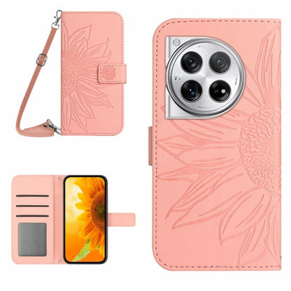 ซองโทรศัพท์หนังลายนูน Skin Feel Sun Flower พร้อมเชือกเส้นเล็ก, For OnePlus Nord CE4, For OnePlus 12R 5G Global, For OnePlus 12 5G Global, For OnePlus Nord CE 3 Lite