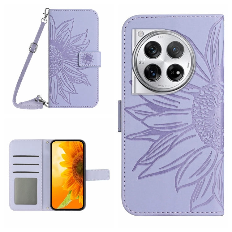 ซองโทรศัพท์หนังลายนูน Skin Feel Sun Flower พร้อมเชือกเส้นเล็ก, For OnePlus Nord CE4, For OnePlus 12R 5G Global, For OnePlus 12 5G Global, For OnePlus Nord CE 3 Lite