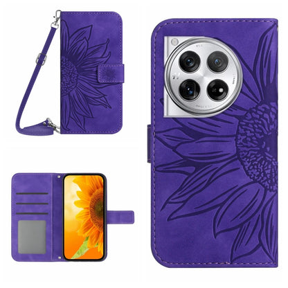 ซองโทรศัพท์หนังลายนูน Skin Feel Sun Flower พร้อมเชือกเส้นเล็ก, For OnePlus Nord CE4, For OnePlus 12R 5G Global, For OnePlus 12 5G Global, For OnePlus Nord CE 3 Lite