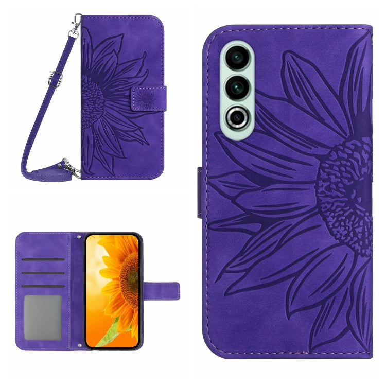 ซองโทรศัพท์หนังลายนูน Skin Feel Sun Flower พร้อมเชือกเส้นเล็ก, For OnePlus Nord CE4, For OnePlus 12R 5G Global, For OnePlus 12 5G Global, For OnePlus Nord CE 3 Lite