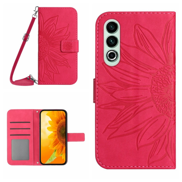 ซองโทรศัพท์หนังลายนูน Skin Feel Sun Flower พร้อมเชือกเส้นเล็ก, For OnePlus Nord CE4, For OnePlus 12R 5G Global, For OnePlus 12 5G Global, For OnePlus Nord CE 3 Lite