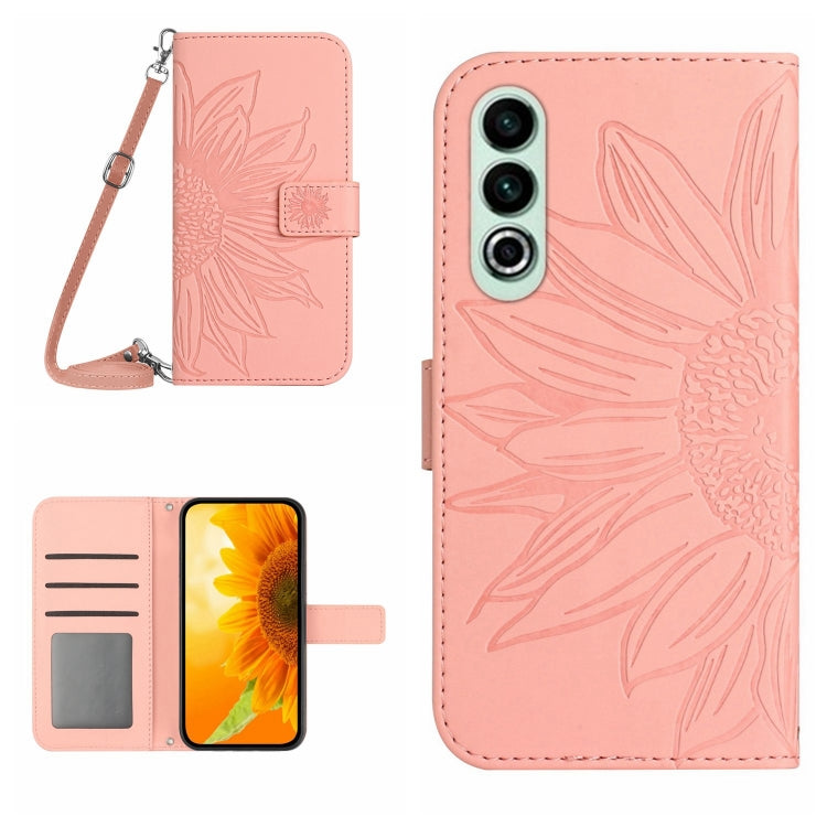 ซองโทรศัพท์หนังลายนูน Skin Feel Sun Flower พร้อมเชือกเส้นเล็ก, For OnePlus Nord CE4, For OnePlus 12R 5G Global, For OnePlus 12 5G Global, For OnePlus Nord CE 3 Lite