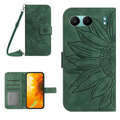 ซองโทรศัพท์หนังลายนูน Skin Feel Sun Flower พร้อมเชือกเส้นเล็ก, For OnePlus 13T, For OnePlus 13R, For OnePlus 13, For OnePlus Nord 4 5G