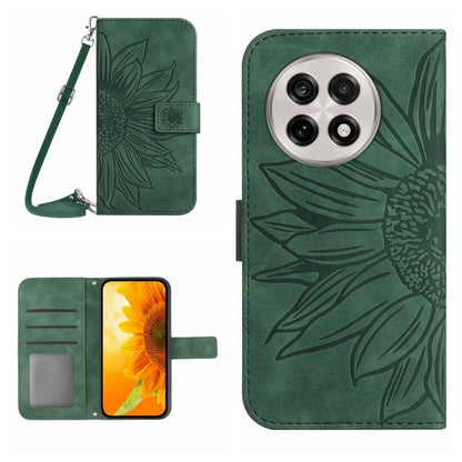 ซองโทรศัพท์หนังลายนูน Skin Feel Sun Flower พร้อมเชือกเส้นเล็ก, For OnePlus 13T, For OnePlus 13R, For OnePlus 13, For OnePlus Nord 4 5G