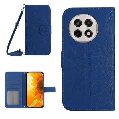 ซองโทรศัพท์หนังลายนูน Skin Feel Sun Flower พร้อมเชือกเส้นเล็ก, For OnePlus 13T, For OnePlus 13R, For OnePlus 13, For OnePlus Nord 4 5G