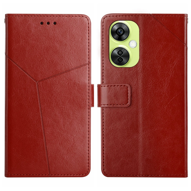 เคสโทรศัพท์หนังพลิกลายรูปตัว Y, For OnePlus 12R 5G Global, For OnePlus 12 5G Global, For OnePlus Nord CE 3 Lite