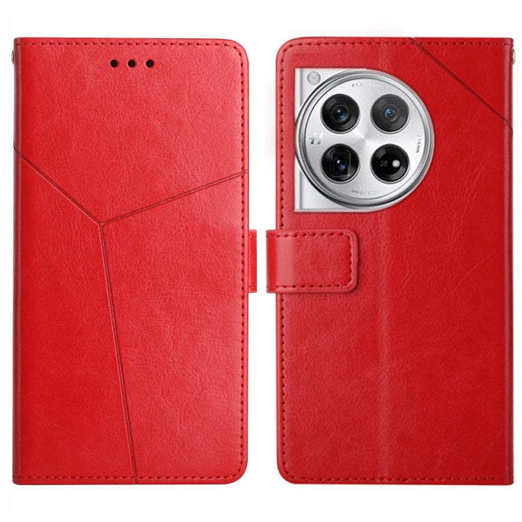 เคสโทรศัพท์หนังพลิกลายรูปตัว Y, For OnePlus 12R 5G Global, For OnePlus 12 5G Global, For OnePlus Nord CE 3 Lite