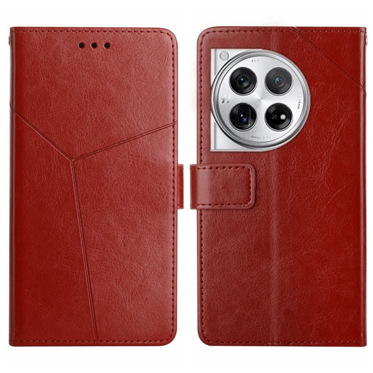 เคสโทรศัพท์หนังพลิกลายรูปตัว Y, For OnePlus 12R 5G Global, For OnePlus 12 5G Global, For OnePlus Nord CE 3 Lite