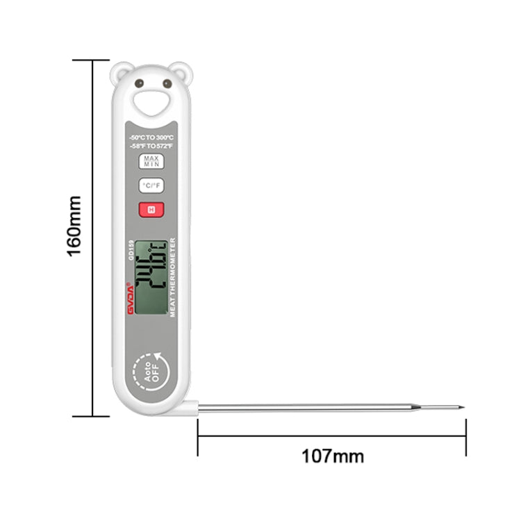 GVDA GD159 เครื่องวัดอุณหภูมิแบบดิจิตอลแบบพับได้เครื่องมือวัดอุณหภูมิอาหาร