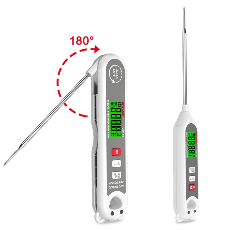 GVDA GD159 เครื่องวัดอุณหภูมิแบบดิจิตอลแบบพับได้เครื่องมือวัดอุณหภูมิอาหาร