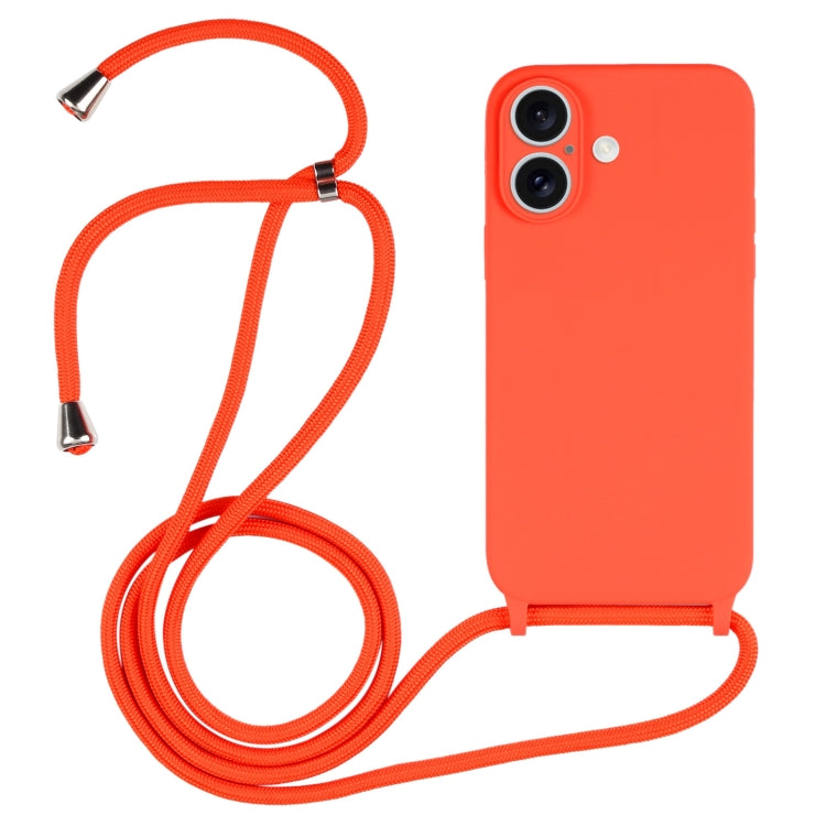 เคสซิลิโคนเหลวสายคล้อง Crossbody, For iPhone 16 Pro Max, For iPhone 16 Pro, For iPhone 16 Plus