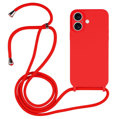 เคสซิลิโคนเหลวสายคล้อง Crossbody, For iPhone 16 Pro Max, For iPhone 16 Pro, For iPhone 16 Plus