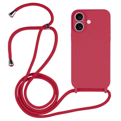 เคสซิลิโคนเหลวสายคล้อง Crossbody, For iPhone 16 Pro Max, For iPhone 16 Pro, For iPhone 16 Plus
