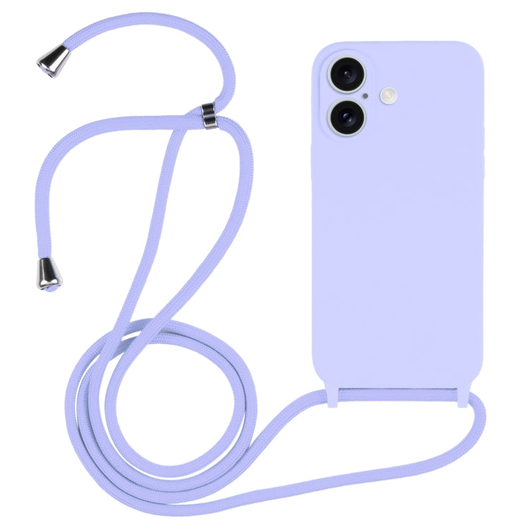 เคสซิลิโคนเหลวสายคล้อง Crossbody, For iPhone 16 Pro Max, For iPhone 16 Pro, For iPhone 16 Plus